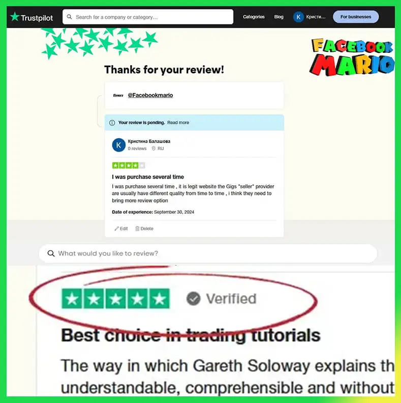 reviews of trustpilot by Mario Agency