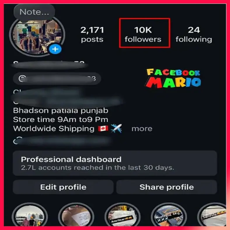instagram account with 10k followers