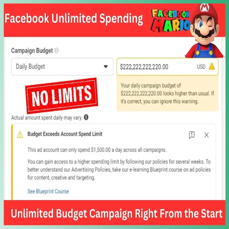Facebook Unlimited Spending Ads Account marioagency