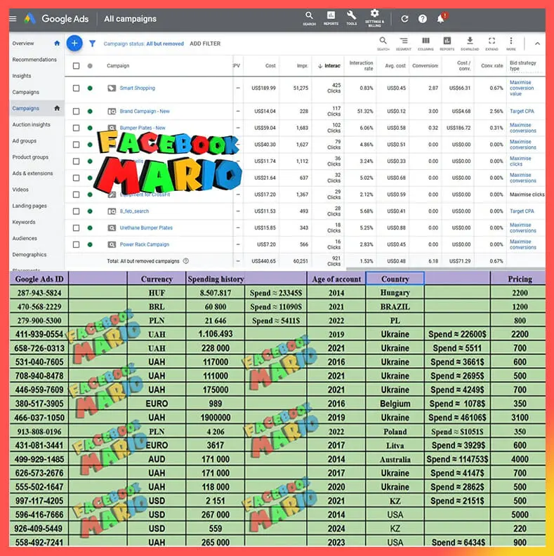 google ads management services in various country